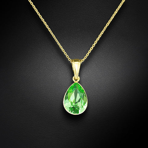Silver set "Crystal Drop (Peridot)" with Preciosa™ crystals
